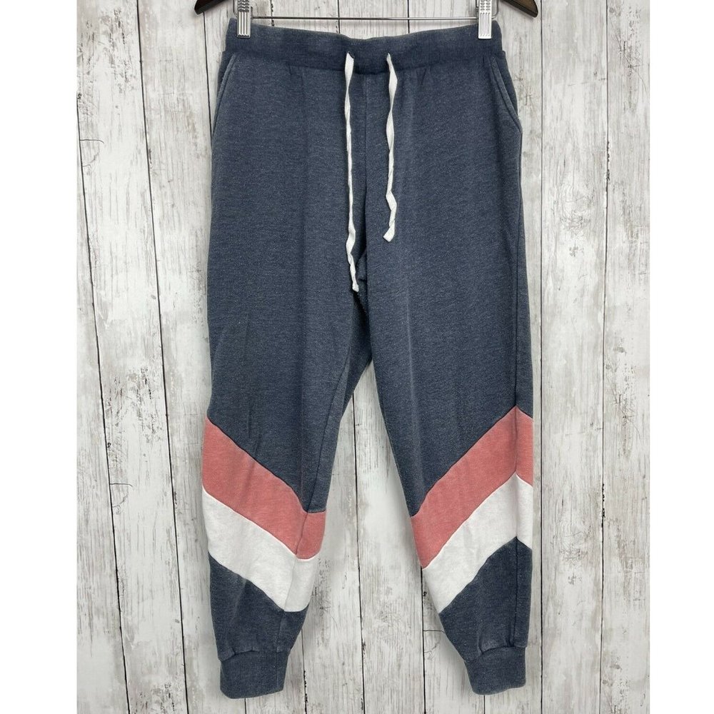 Pink Rose Gray Sweatpants Activewear Loungewear Sleepwear Size Large